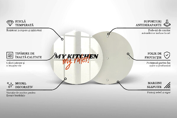 De vidrio templado My kitchen my rules