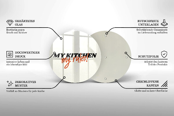 De vidrio templado My kitchen my rules