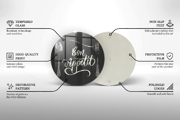 De vidrio templado Inscripción de bon appetit