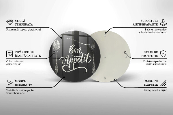 De vidrio templado Inscripción de bon appetit