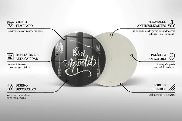 De vidrio templado Inscripción de bon appetit