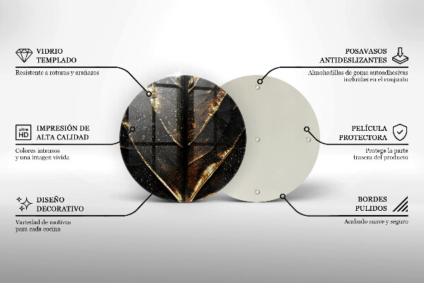 De vidrio templado Hoja de oro