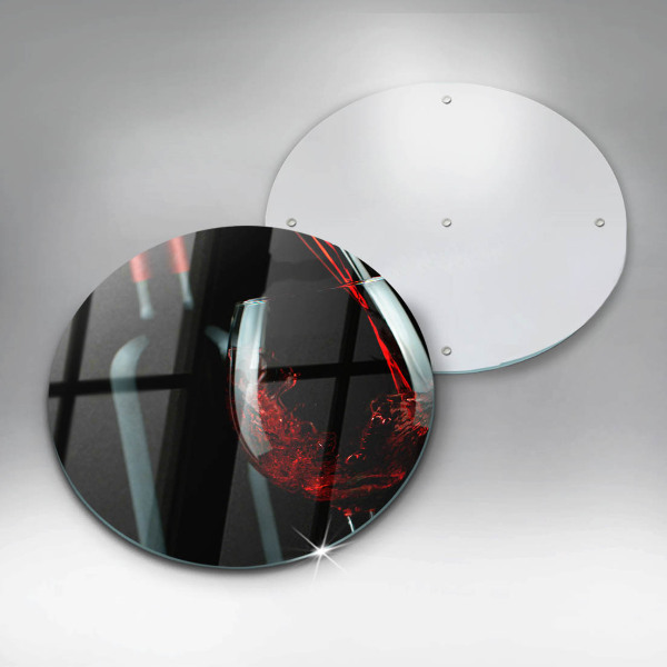 De vidrio templado Botella de vino y copa