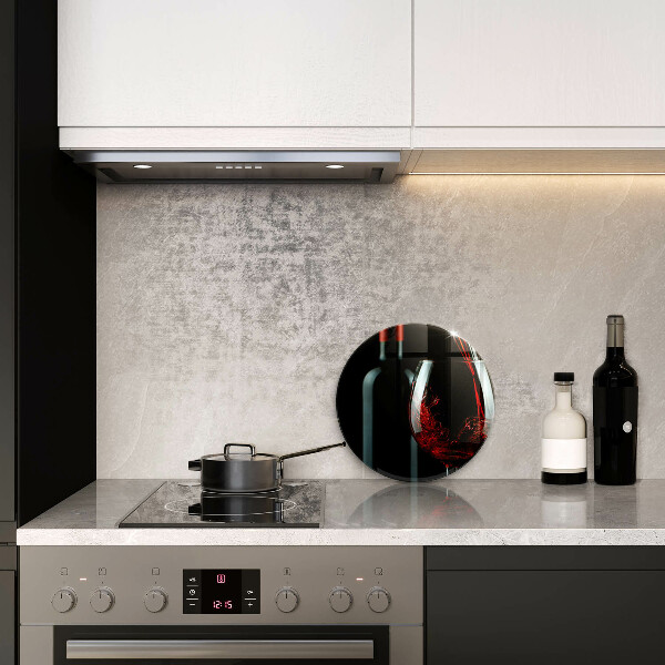 De vidrio templado Botella de vino y copa