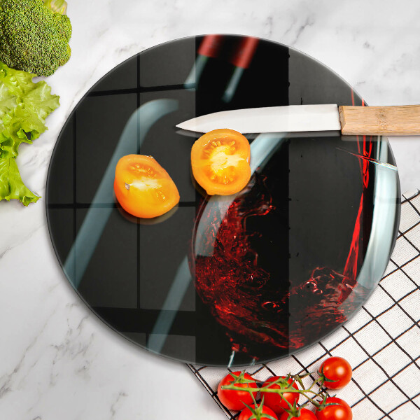 De vidrio templado Botella de vino y copa