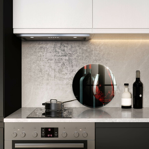 De vidrio templado Botella de vino y copa