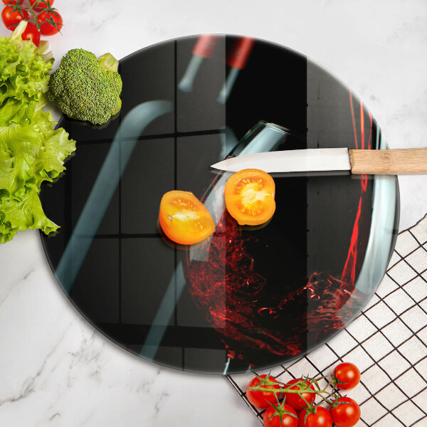 De vidrio templado Botella de vino y copa