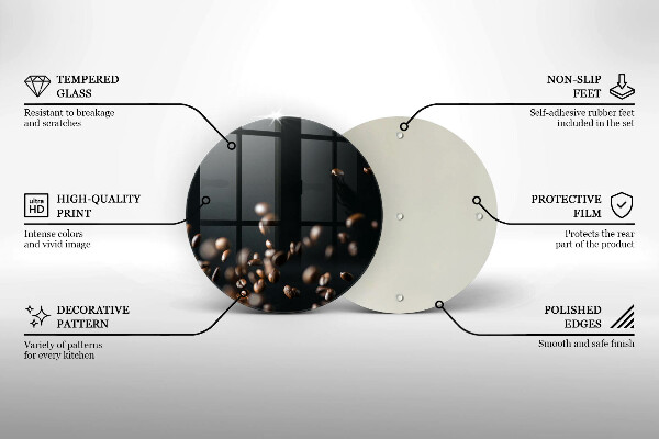 De vidrio templado Granos de café cayendo