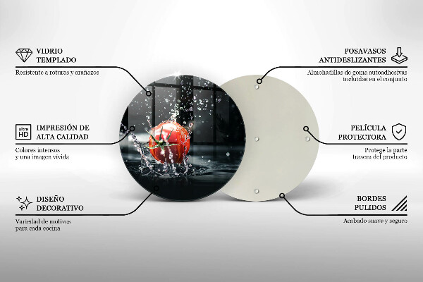 De vidrio templado Tomate en agua