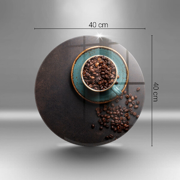 De vidrio templado Una taza de granos de café