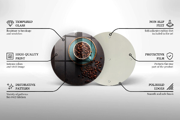 De vidrio templado Una taza de granos de café