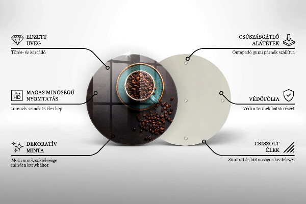 De vidrio templado Una taza de granos de café