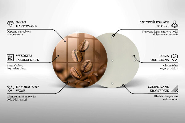 De vidrio templado Granos de café