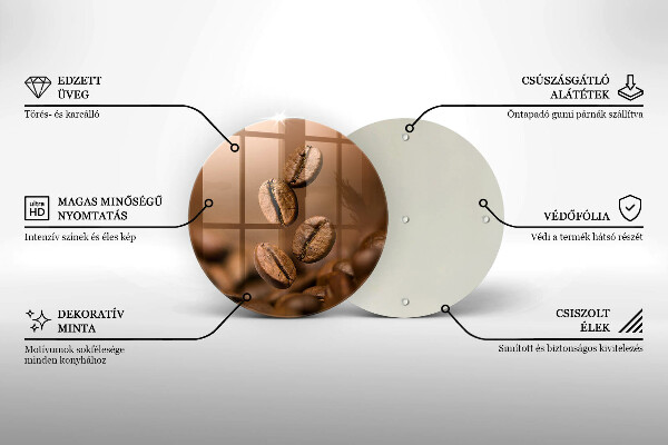 De vidrio templado Granos de café