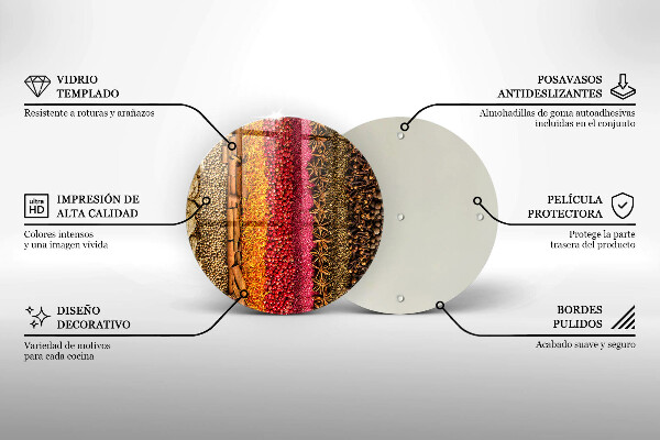 De vidrio templado Especias coloridas