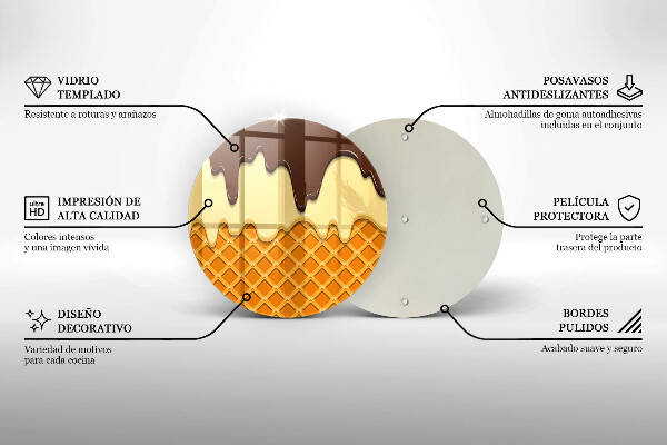 De vidrio templado Ilustración de cono de helado