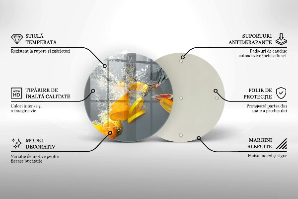 De vidrio templado Limones en agua