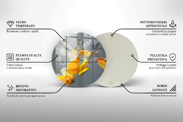 De vidrio templado Limones en agua