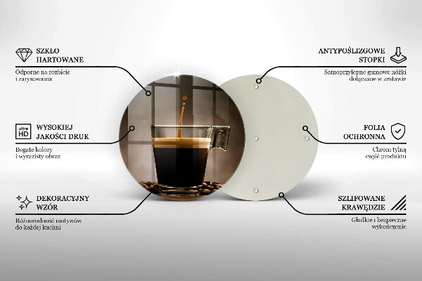 De vidrio templado Vidrio y granos de café