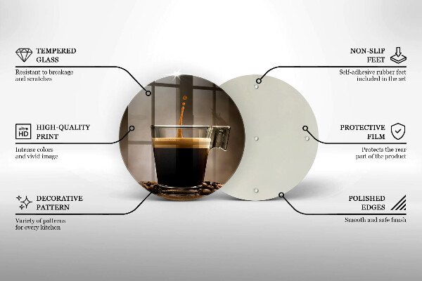 De vidrio templado Vidrio y granos de café