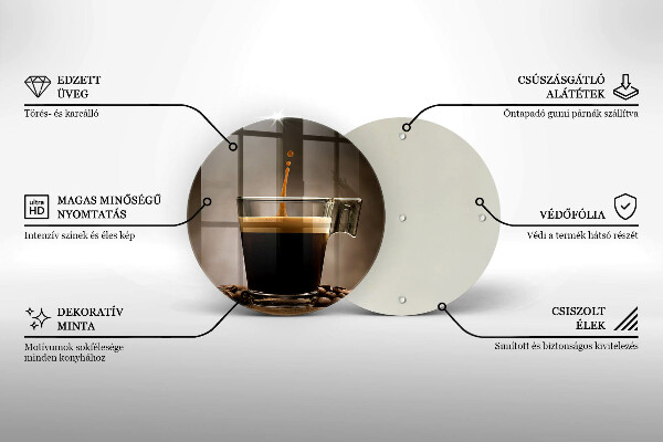 De vidrio templado Vidrio y granos de café