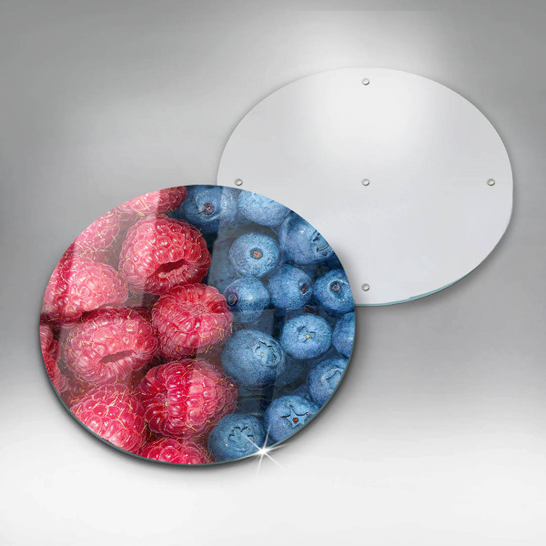 De vidrio templado Frutas de frambuesa y arándanos