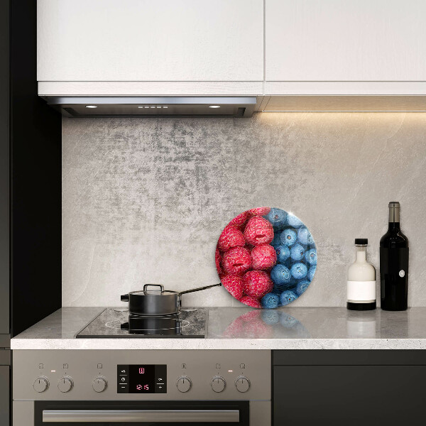 De vidrio templado Frutas de frambuesa y arándanos