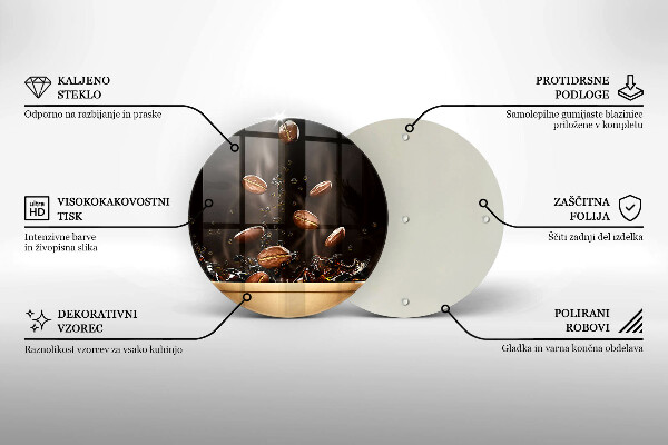 De vidrio templado Granos de café calientes