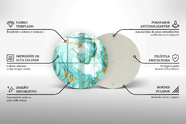 De vidrio templado Abstracción azul