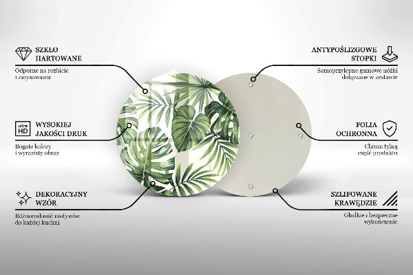 De vidrio templado Ilustración de hojas de monstera