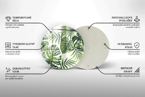 De vidrio templado Ilustración de hojas de monstera