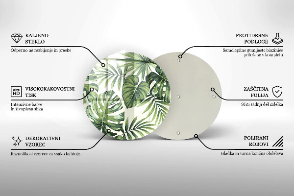 De vidrio templado Ilustración de hojas de monstera