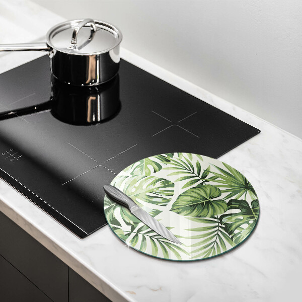 De vidrio templado Ilustración de hojas de monstera