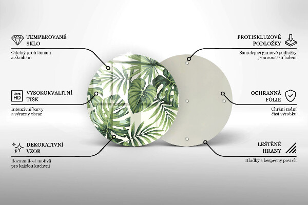 De vidrio templado Ilustración de hojas de monstera