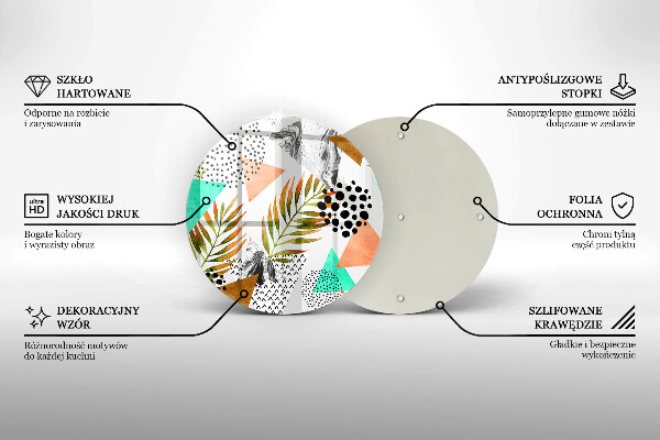 De vidrio templado Patrón de hojas boho