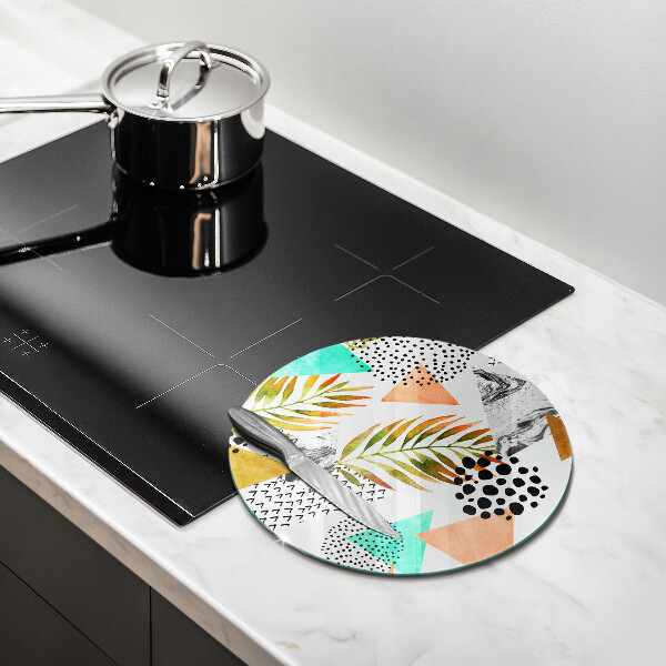 De vidrio templado Patrón de hojas boho