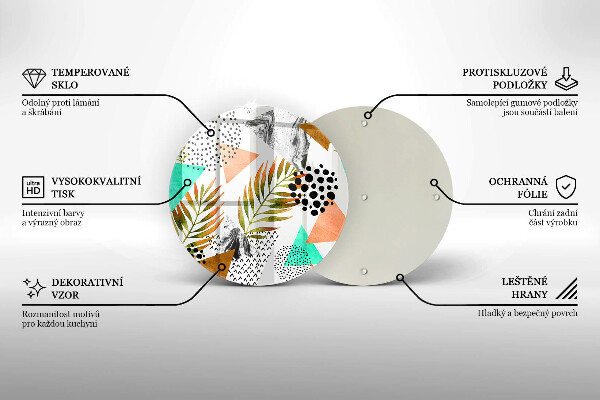 De vidrio templado Patrón de hojas boho