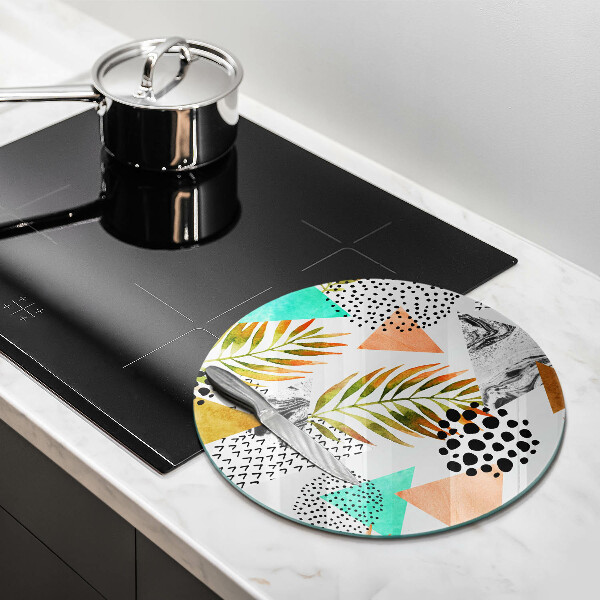 De vidrio templado Patrón de hojas boho