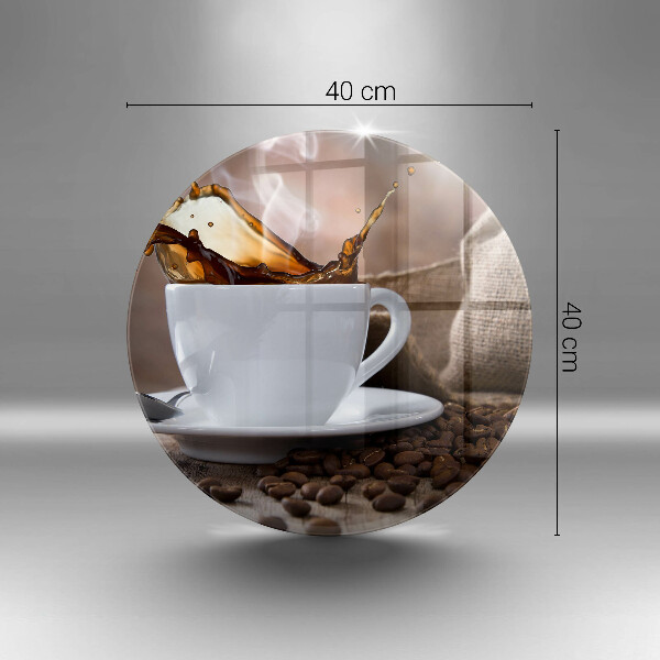 De vidrio templado Taza y granos de café