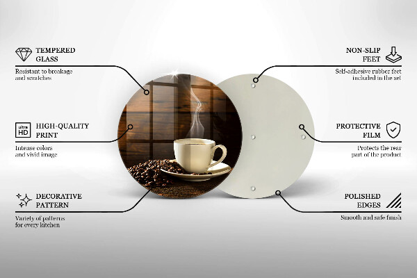 De vidrio templado Taza de café de madera