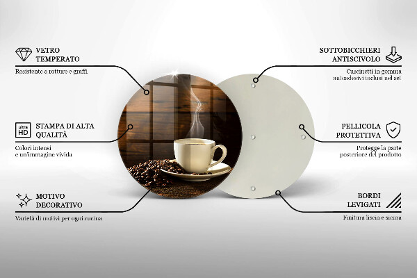 De vidrio templado Taza de café de madera