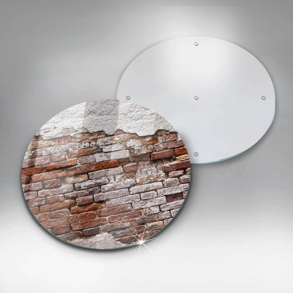 De vidrio templado Viejo muro de ladrillo y hormigón