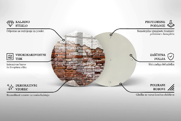 De vidrio templado Viejo muro de ladrillo y hormigón