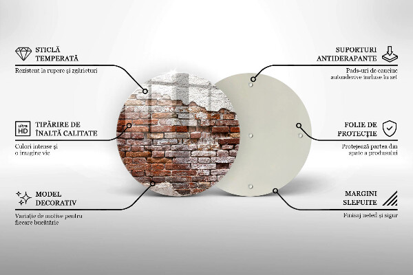 De vidrio templado Viejo muro de ladrillo y hormigón