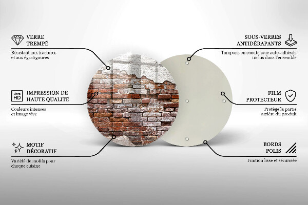 De vidrio templado Viejo muro de ladrillo y hormigón