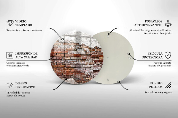 De vidrio templado Viejo muro de ladrillo y hormigón