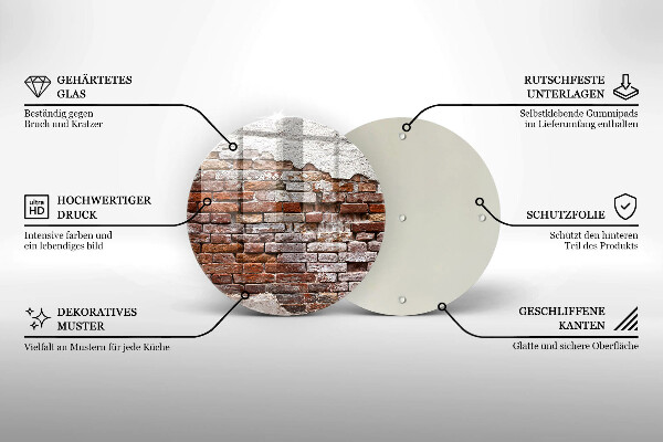 De vidrio templado Viejo muro de ladrillo y hormigón