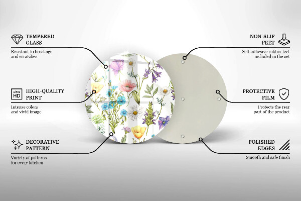 De vidrio templado Ilustración de flores