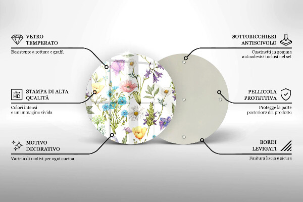 De vidrio templado Ilustración de flores