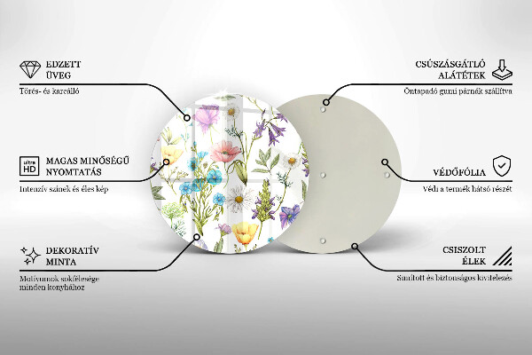 De vidrio templado Ilustración de flores